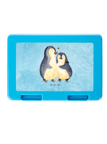 Mr. & Mrs. Panda Brotdose Pinguin umarmen ohne Spruch in Eisblau