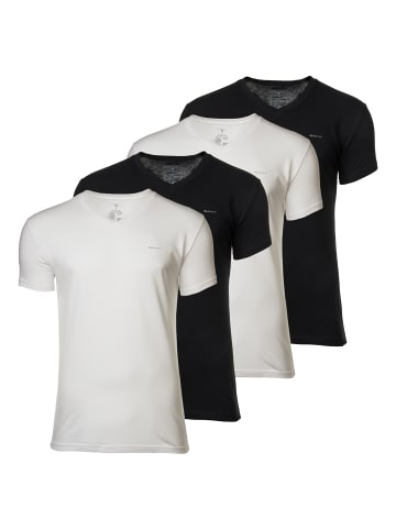 Gant T-Shirt 4er Pack in Schwarz/Weiß