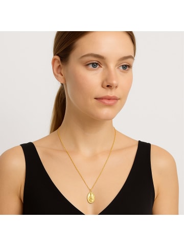 ANELY Halskette mit ovalem Anhänger 70 cm Modeschmuck in Gold