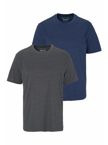 Man's World Rundhalsshirt in anthrazit-meliert, blau-meliert