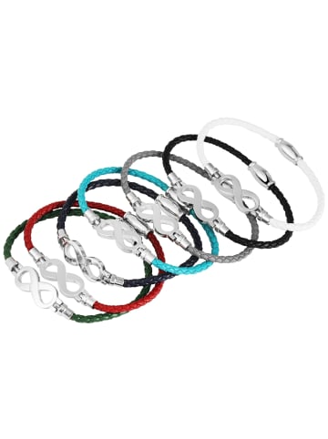 Adeliás Damen Anhänger – Unendlichkeitszeichen Anhänger aus Leder in blau