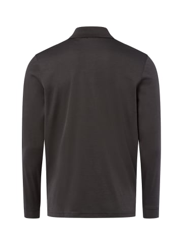 Ragman Langarm-Poloshirt - bügelleicht in schoko - 0017