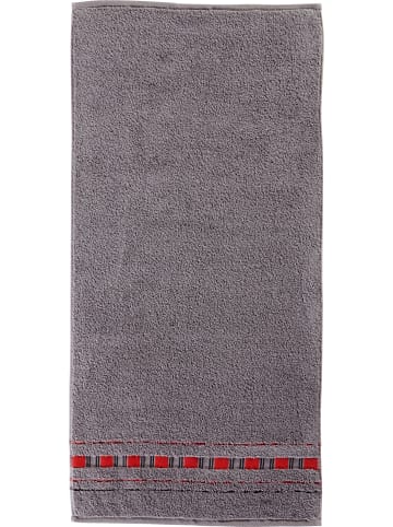 Erwin Müller Frottier Duschtuch Achern in grau/rot
