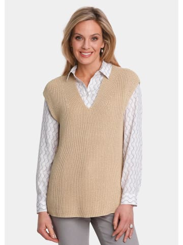 GOLDNER Modischer Pullunder in bisquit / melange