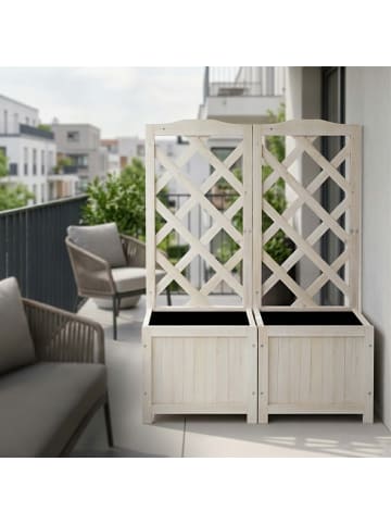relaxdays Rankkasten in Weiß - (H)90 cm
