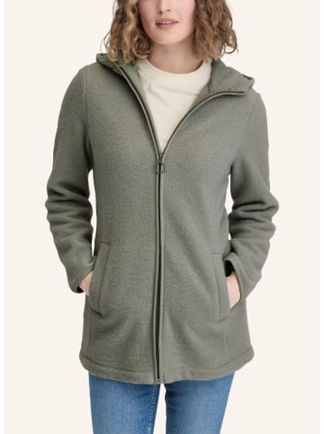 Hessnatur Wollfleece Kapuzen-Jacke in seegras