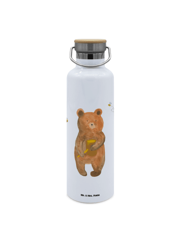Mr. & Mrs. Panda Trinkflasche Bär Honig ohne Spruch in Weiß
