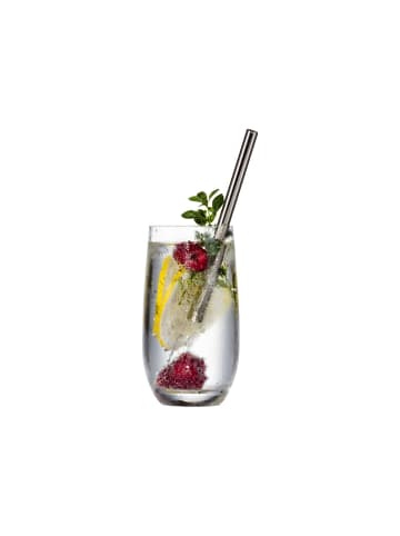 Eisch Glas-Trinkhalm Gentleman 20 cm in platin