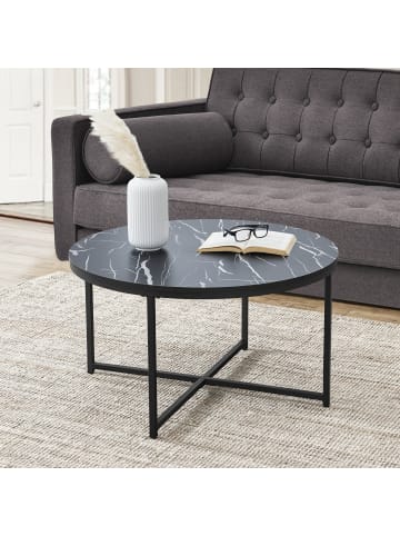 en.casa Couchtisch Uppvidinge in Schwarz (D)80cm (H)45cm