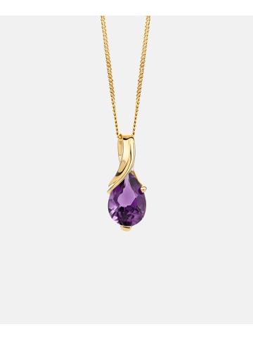 Diamant L'éternel Halskette aus 585 Gelbgold mit Amethyst