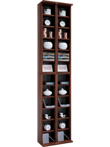 VCM  Holz CD DVD Stand Regal Schrank Ständer Almera in Kern-Nussbaum