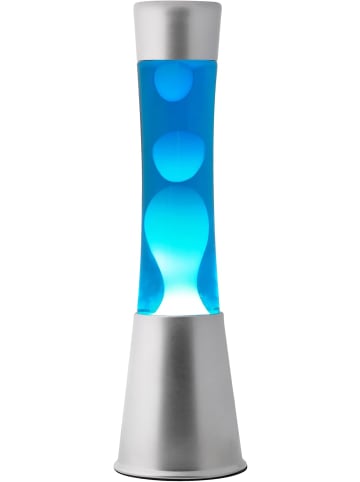 i-Total Lavalampe Magie Einzigartiges für Ihr Zuhause Blue Liquid Silver Base