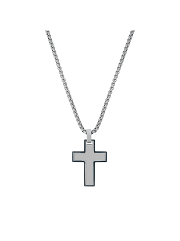 s.Oliver Kette mit Anhänger Edelstahl, IP schwarz in Grau