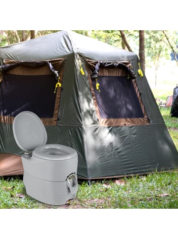 COSTWAY 20L+12L Campingtoilette in Anthrazit