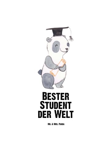 Mr. & Mrs. Panda Trinkflasche Pinguin Bester Student der Welt mi... in Weiß
