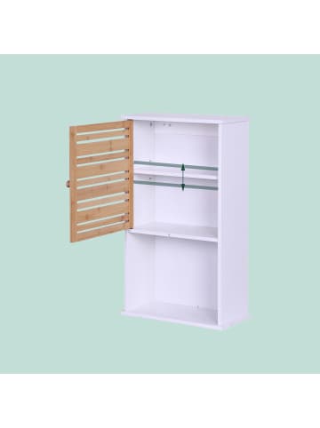 relaxdays Hängeschrank in Weiß/ Natur - (B)40 x (H)70 x (T)20 cm