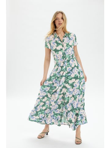 Soaked in Luxury Kleid SLArjana Feminine Form in Green Diffuse Print