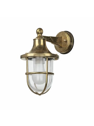 Licht-Erlebnisse Außen Wandlampe (B)14 x (H)27 cm in Messing