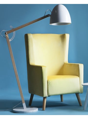 Beliani Ohrensessel ONEIDA in Gelb/Braun - (W) 74 x (H) 108 x (L) 60 cm