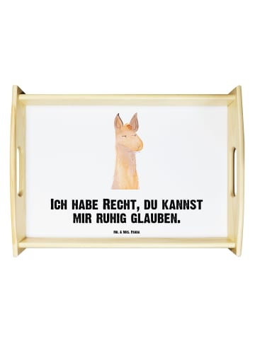 Mr. & Mrs. Panda Sofa Tablett Lamakopf Genervt mit Spruch in Weiß