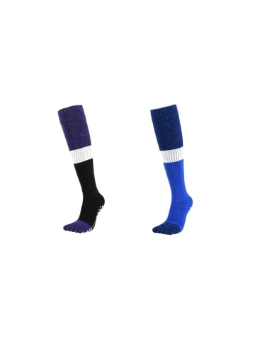 MUNADUNA 2er-Pack 5-Zehen Sport-Kniestrümpfe - Anti-Rutsch-Farb-Mix