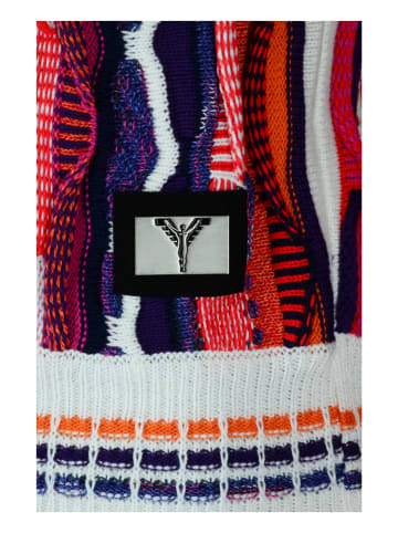 Carlo Colucci Strickpullover Castriotta in Weiß / Mehrfarbig