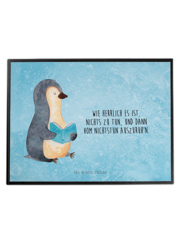 Mr. & Mrs. Panda Tischunterlage Pinguin Buch mit Spruch in Eisblau