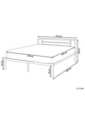 Beliani Doppelbett CUSSET in Weiß - (W) 147 x (H) 86 x (L) 209 cm