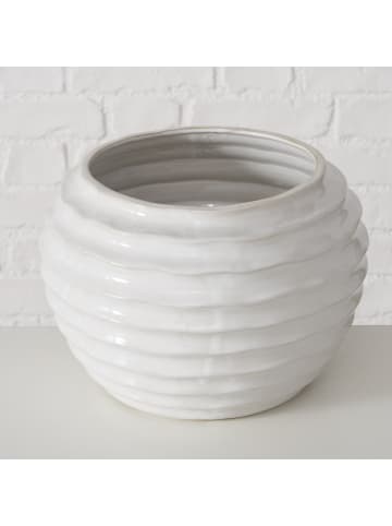 Boltze Keramikvase NANNY in Weiß, Ø 17 cm