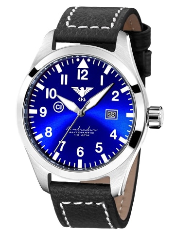 KHS Herrenuhr Airleader Automatik Schwarz/Blau