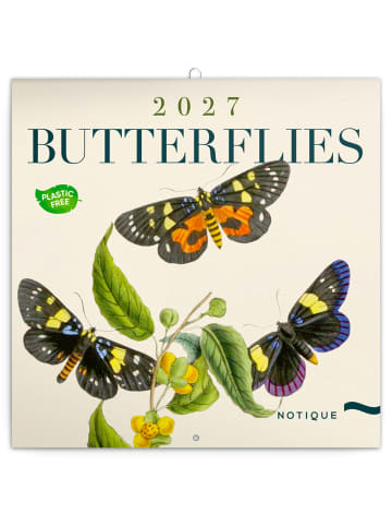 NOTIQUE Wandkalender 2027 in Schmetterlinge - 30 x 30 cm