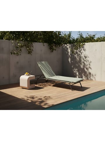 Beliani Gartenliege VOLTERRA in Grün/Grau - (W) 75 x (H) 27 x (L) 168 cm