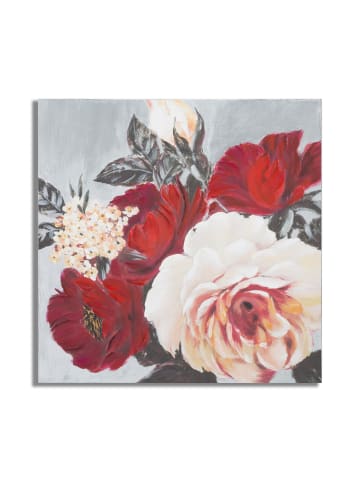 Mauro Ferretti Gemälde auf mehrfarbiger Leinwand mit Blumenmotiv, 90 x 3,7 x 90 cm