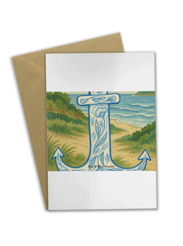 Mr. & Mrs. Panda Beileidskarte Anker Blau Design ohne Spruch in Weiß