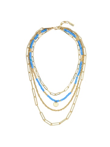 Yokoamii Kette aus Metall-Legierung mit Naturstein in gelbgold