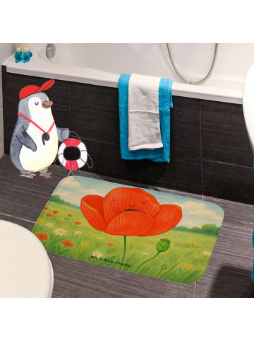 Mr. & Mrs. Panda Badezimmerteppich Blume Mohnblume Design ohne S... in Weiß