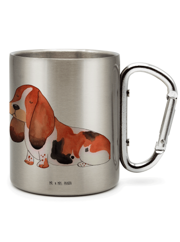 Mr. & Mrs. Panda Thermobecher Hund Basset Hound ohne Spruch in Silber