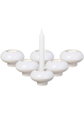 like. by Villeroy & Boch 6er Set Kerzenhalter Donut Winter Glow ø 9,1 cm in beige