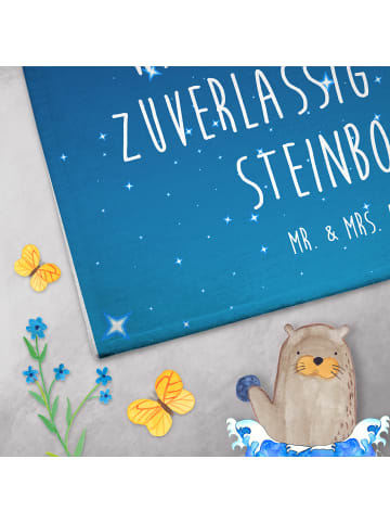 Mr. & Mrs. Panda Gästehandtücher Sternzeichen Steinbock mit Spruch in Sternenhimmel Blau