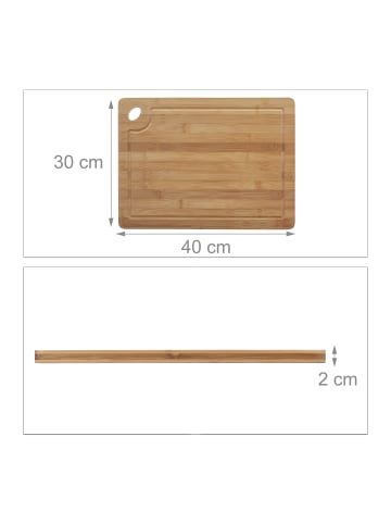 relaxdays 2 x Tranchierbrett in Naturfarben - (B)40 x (T)30 cm