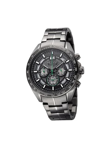 Regent Armbanduhr-Analog dunkelgrau extra groß (ca. 46mm) Regent Metallarmband