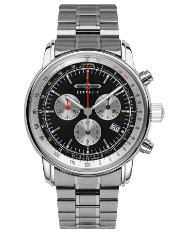 Zeppelin Herrenuhr LZ 14 Marine Chronograph Stahl/Schwarz