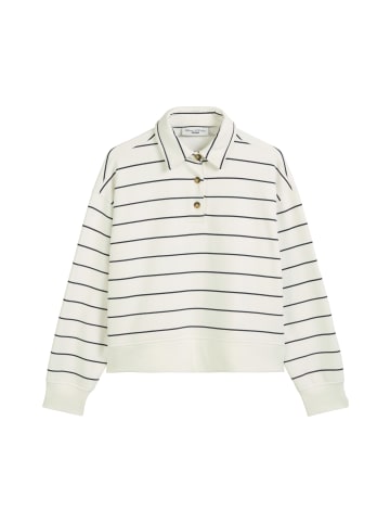 Marc O'Polo DENIM Gestreiftes Polo-Sweatshirt relaxed in Offwhite