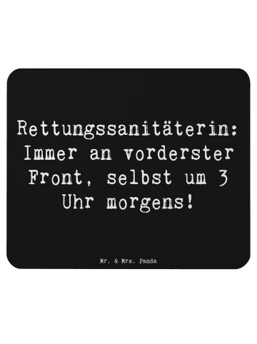 Mr. & Mrs. Panda Mousepad Spruch Rettungssanitäterin Mut mit Spruch in Schwarz