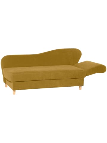 58 aufm Kessel RECAMIERE mit Armteil rechts klappbar Katia Veloursstoff Buche/mais