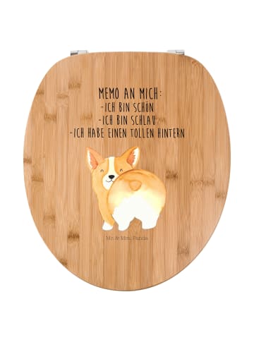 Mr. & Mrs. Panda Motiv WC Sitz Corgi Po mit Spruch in Braun