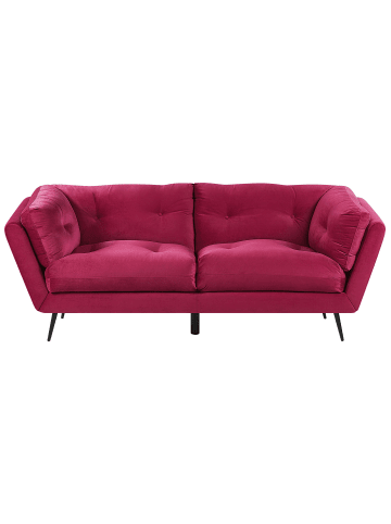 Beliani 3-Sitzer Sofa LENVIK in Rot/Schwarz - (W) 210 x (H) 75 x (L) 90 cm