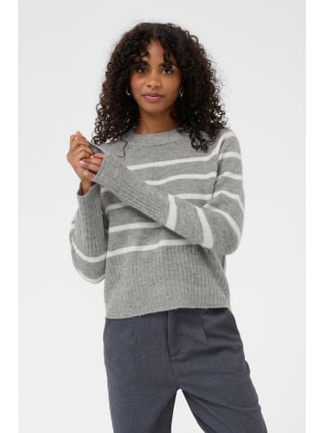 Kaffe Strickpullover KAerin Regular fit in Light Grey Melange Chalk Strip