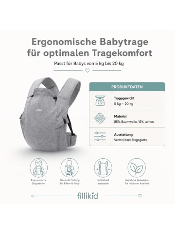 fillikid Bauchtrage Natural Exklusiv in Stone