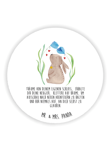 Mr. & Mrs. Panda Pinnwand Magnet Hase Blume mit Spruch in Weiß